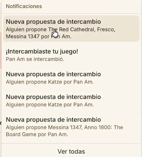 La notificación le dice a quien publicó qué juegos le están proponiendo.
